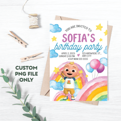 personalized kids birthday, coco birthday invitation, melon birthday, coco & watermelon, nursery rhymes, music, png file