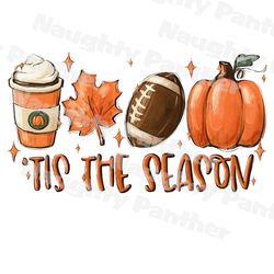 tis the season png football latte leaves hello pumpkin fall y all vibes coffee love thanksgiving family sublimation desi