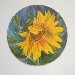 sunflower still life original oil painting, fine art