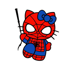 funny spider kitty svg, hello kitty spiderman svg, avengers hero svg png dxf eps