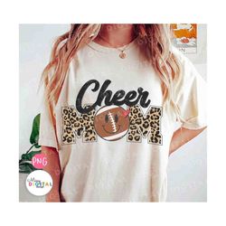 cheer mom png, leopard cheer sublimation designs, football png, american game day football png, football leopard png, fo