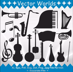 musical instrument svg, musical instruments svg, musical, instrument, svg, ai, pdf, eps, svg, dxf, png, vector