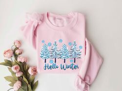 hello winter shirt, winter shirt, cute winter tee, womens winter shirt, winter sweatshirt, christmas shirt, gift for chr