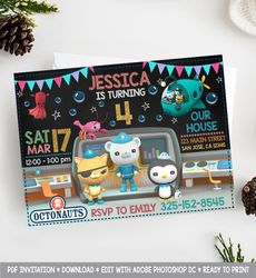 octonauts invitation, octonauts birthday invitation, octonauts birthday party invitation, octonauts invites, octonauts