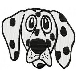 white black spots dog face embroidery design, embroidery design, embroidered shirt, animal embroidery, digital download.