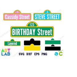 funny art license street personalized birthday banner set street svg cricut street png street logo svg baby shirt diy sv