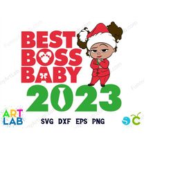 funny art christmas santa afro boss baby girl svg afro baby boss girl santa svg cricut 2023 new year svg baby shirt diy