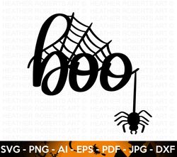 boo svg, halloween shirt svg, spiderweb svg, spider svg, scary svg, creepy svg, hand-lettered quotes svg, cut file for c