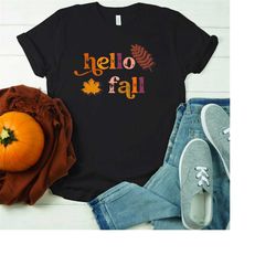 hello fall  t-shirt, fall pumpkin shirt, hello pumpkin shirt,  fall shirt, pumpkin shirt, fall lover shirt thanksgiving