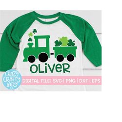 St. Patrick's Day Train SVG, Clover Cut File, Funny Design, Kid Shirt SVG, Boy Shamrock Clip Art, Toddler, dxf eps png,