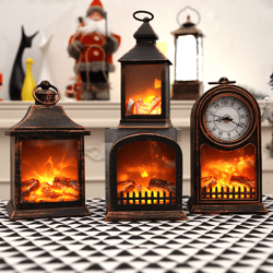 christmas fireplace light wood fire wind lamp bar home desktop scene