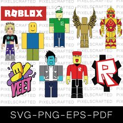 roblox svg bundle, roblox character vector, roblox cut file, roblox clipart