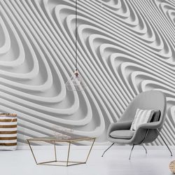 White abstract wallpaper 3D Wallpaper Wall Decor Room Design