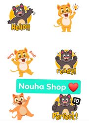 a cat stickers  cute sticker  .  sticker for kids