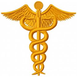 caduceus embroidery, medical pattern, healthcare design