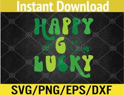 happy go lucky st patricks day smile lucky clover shamrock svg, eps, png, dxf, digital download