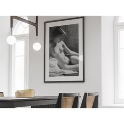 vintage nude poster, 1940's era nude photo, nude wall art, nude painting, female nude, nude woman print, nude photograph