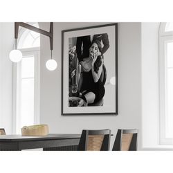 vintage helmut newton photography, black and white, erotic nude poster, helmut newton prints, sexy poster for bedroom, n