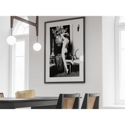 vintage nude print, black and white, nude photography, makeup wall art, feminist print, nude photos, naked woman print,