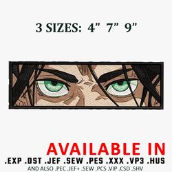 eren eyes embroidery design, attack on titan embroidery design, embroidery shirt, anime shirt, instant download.