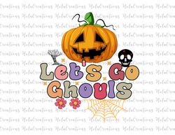 let's go ghouls png, halloween gift png, trendy halloween design, halloween png, spooky png, hippie halloween png