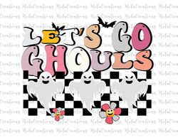 let's go ghouls png, halloween gift png, trendy halloween design, halloween png, spooky png, hippie halloween png