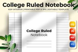 college ruled notebook kdp interior