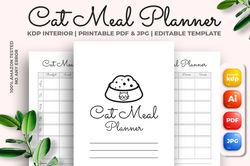 cat meal planner kdp interior