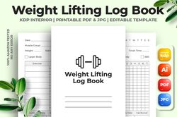 weight lifting log book kdp interior