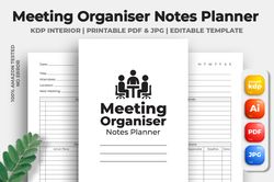 meeting organiser notes planner kdp interior