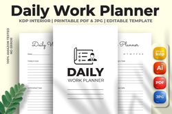daily work planner kdp interior