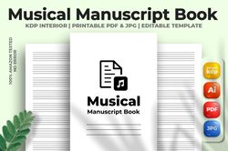 musical manuscript book kdp interior