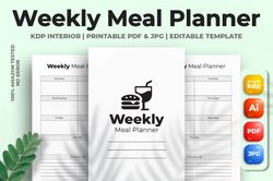 weekly meal planner kdp interior