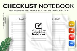 checklist notebook kdp interior