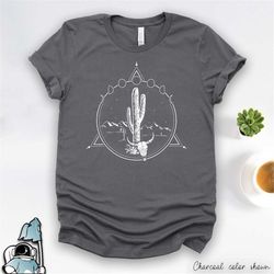 desert boho moon phase art shirt  travel, hiking, and nature landscape gift tshirt