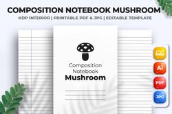 composition notebook mushroom kdp interior