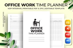 office work time planner kdp interior