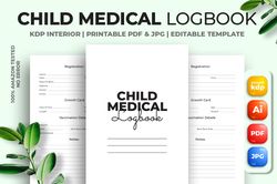 child medical logbook kdp interior