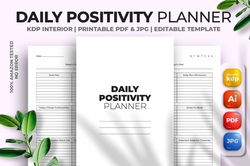 daily positivity planner kdp interior