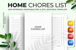 home chores list kdp interior