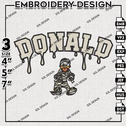 mummy donald duck drop name halloween embroidery designs, disney, halloween embroidery, machine embroidery files