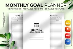 monthly goal planner kdp interior