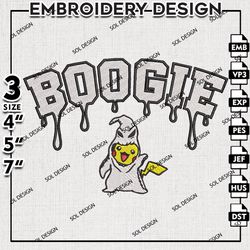 pikachu oogie boogie drop name embroidery designs, halloween embroidery files, nightmare before christmas embroidery