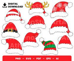 bundle layered svg, christmas hat svg, christmas svg, digital download, clipart, png, svg, cricut, cut file