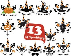 Halloween Unicorn Svg Bundle, Kids Halloween Svg, Halloween Svg, Unicorn, Girls, Pumpkin, Witch, Fall, Boo, Monster svg