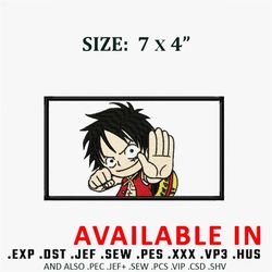 luffy kid frame embroidery design, one piece embroidery, anime design, anime shirt, embroidered shirt, digital download