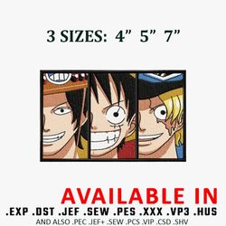 luffy brother embroidery design, one piece embroidery, anime design, anime shirt, embroidered shirt, digital download