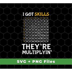 I Got Skills Svg, They're Multiplyin' Svg, Multiply In Math Svg, Multiplying Shirts, Math Shirts, Math Svg, SVG For Shir