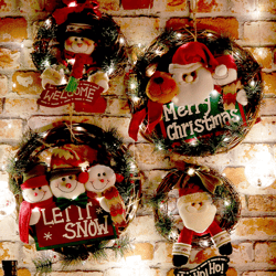 small wooden christmas wreath santa claus vine ring