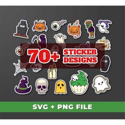 bundle stickers svg, halloween stickers, over 70 halloween designs svg, halloween stickers, halloween svg, svg for shirt